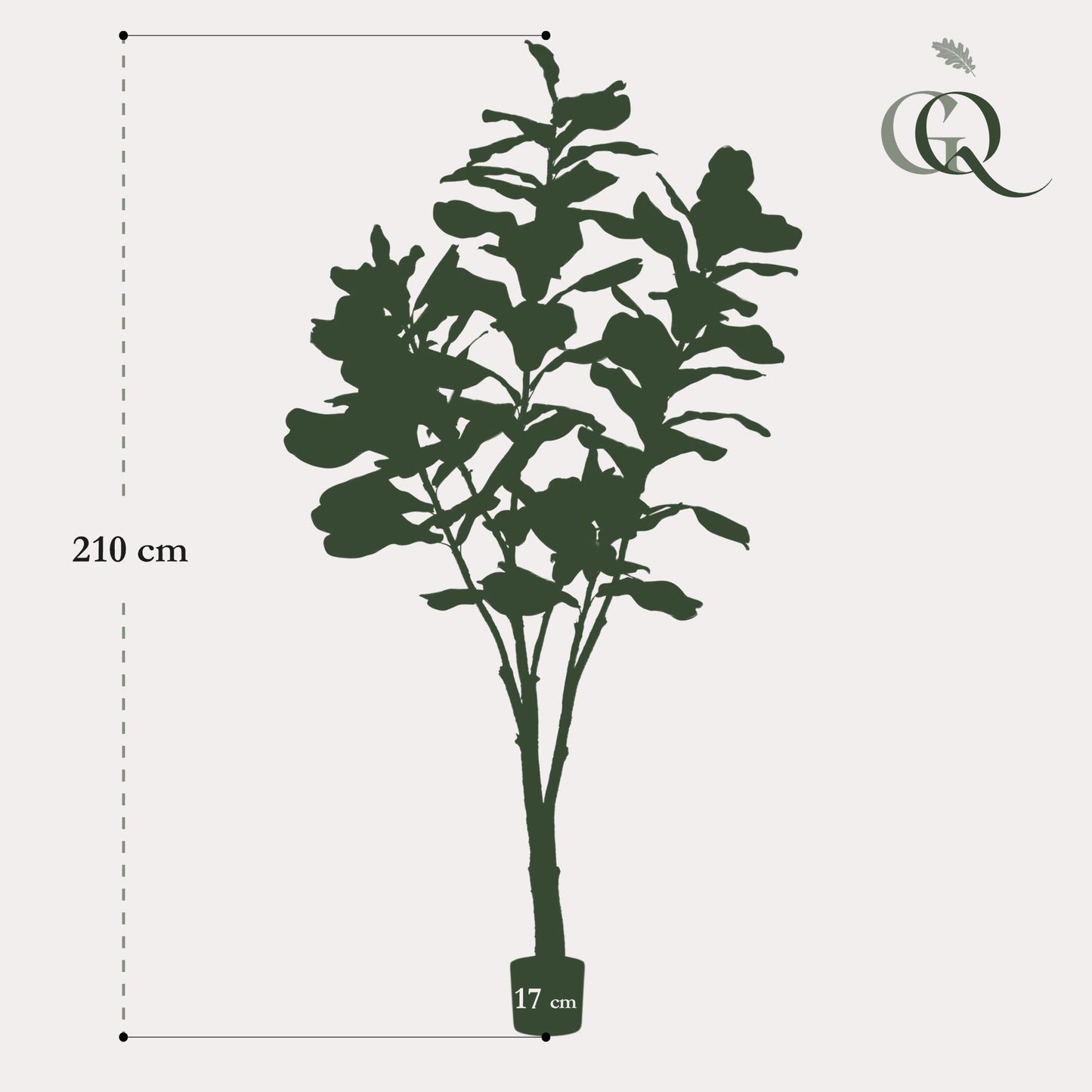 Kunstplant - Tabaksplant - Ficus Lyrata - 210cm