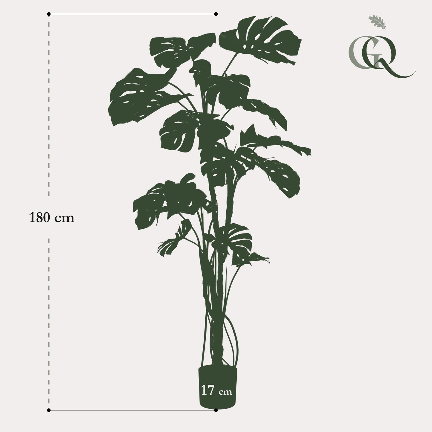 Kunstplant - Gatenplant - Monstera - 180cm