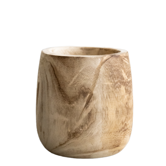 Pot - Hout lichtbruin - Pia pot - M - H25 D23