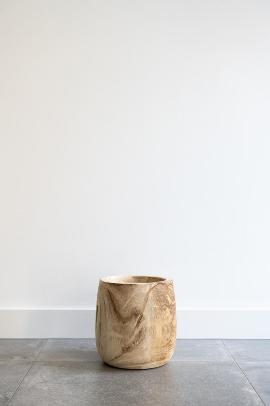 Pot - Hout lichtbruin - Pia pot - M - H25 D23